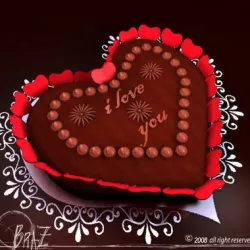 Valentine chocolate cake 3D model