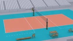 volleyball court higly detailed real size 3D model