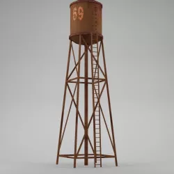 Water tower 02 Low-poly  3D model