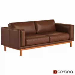 West Elm Dekalb Leather Sofa 3D model