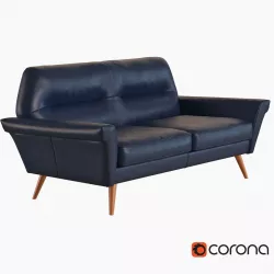 West Elm Denmark Leather Loveseat  3D model