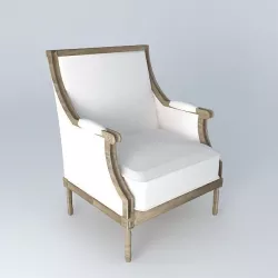White Armchair CASANOVA houses the world 3D model