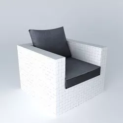 White Armchair SQUARE GARDEN houses the world 3D model