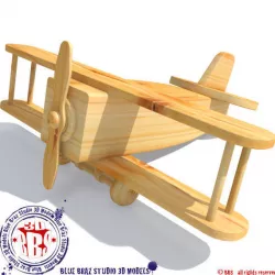wooden airplane 3D model