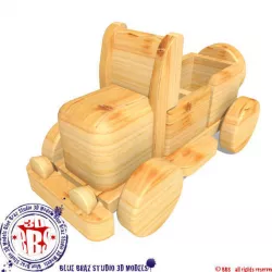 wooden car 01 3D model
