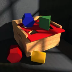 Wooden Geometric Shape Box 3D model