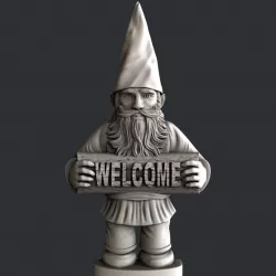 3d STL models for CNC router gnome welcome 3D model