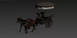 3DMAX model for Chinese horse-drawn carriage 3D model