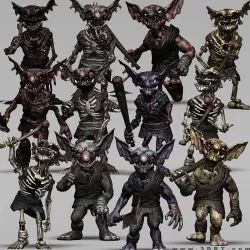 3DRT - undeand goblins modular kit Low-poly  3D model
