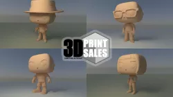 4x3 Promo Pack 1 - Custom Pop 3D Printable Models DIY 3D Model Collection