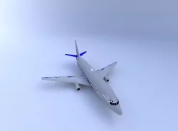 737-200 w Texture Low-poly  3D model