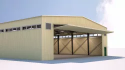 aircraft hangar  Low-poly  3D model