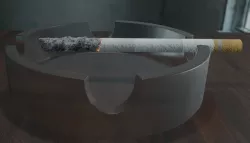 animated cigarette and ash tray  Low-poly  3D model