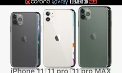 Apple iPhone 11 Pro and 11 Pro MAX and 11  3D model