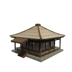 Asian Dojo Low-poly  3D model