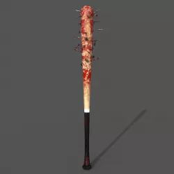 Baseball Bat with Nails and Blood Low-poly  3D model