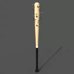 Baseball Bat with Nails Low-poly  3D model