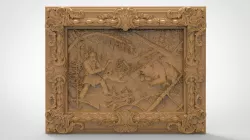 Bear hunting framed 3D models for artcam and aspire 3D model
