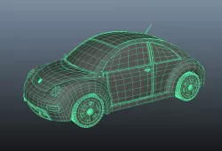 beetel car created in 2017 maya 3D model