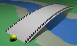 Bridge  river  valley shore wave ferry 3D model