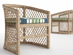 Capistrano Outdoor Dining Chair Dune 3D model