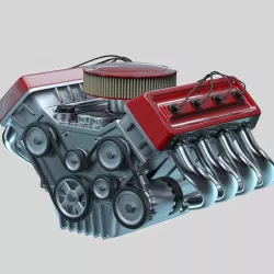 Car engine Animated 3D model