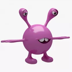 Cartoon Alien 002 RIGGED T POSE 3D model
