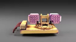 Cartoon flare-gun turret Low-poly  3D model