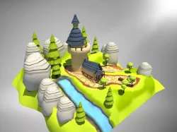 Castle Environment for games and animated videos Low-poly  3D model