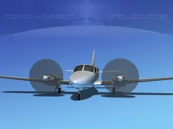 Cessna 402 Businessliner SS Low-poly  3D model