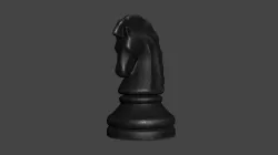 CHES-004 Chess Knight Black 3D model