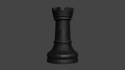 CHES-005 Chess Rook Black 3D model