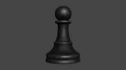 CHES-006 Chess Pawn Black 3D model