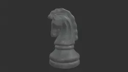 CHES-010 Chess Knight White 3D model