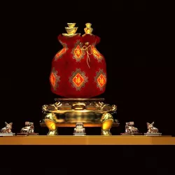 Chinese money bag with yuanba and toad 3D model