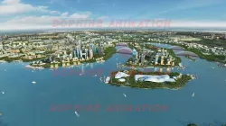 coastal city Low-poly  3D model