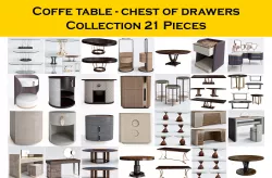 Coffe table - chest of drawers Collection 21 Pieces 3d model 3D model