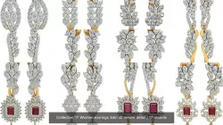 Collection 17 Women earrings 3dm stl render detail 