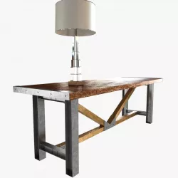 COMMUNAL TABLE by Carbon Design  and  Sukhothai Glass Lamp 3D model