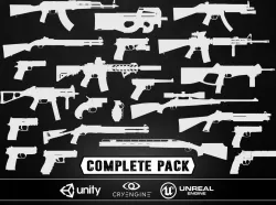 COMPLETE WEAPONS PACK - Models and Textures Low-poly  3D model