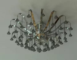 Crystal drops chandelier 3D model