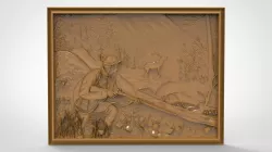 Deer hunting 3D models for artcam and aspire 3D model