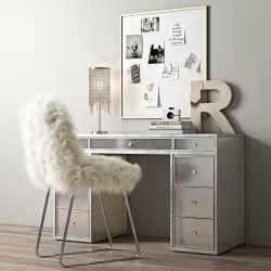 DELANEY MIRRORED STORAGE DESK 3D model