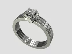 Diamond Ring with Materials  3D model