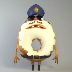 Donut sheriff Food creatures series Low-poly  3D model