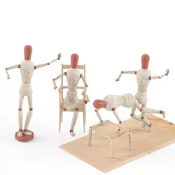 Drawing Puppets set 3D model