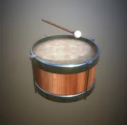 Drum And Stick Low And High Poly PBR painted Low-poly  3D model