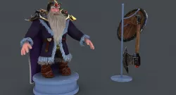 Dwarf with axe and shield Low-poly  3D model