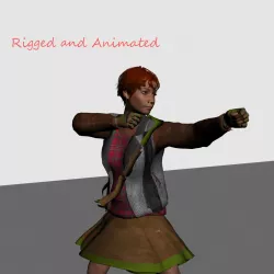 Fantasy Archer Girl Rigged and Animated Low-poly Game Ready Low-poly  3D model