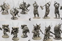 Fantasy Army 28 - 52 mm scale  8 models 3D Model Collection